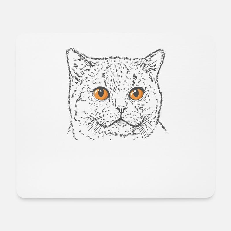 Britisch Kurzhaar Katze mit Kupfer Augen - Mousepad (Querformat) - Weiß