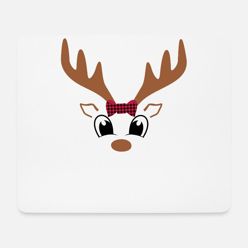 Weihnachtszeit süßes Rentier - Mousepad (Querformat) - Weiß