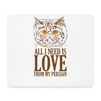 Tout ce dont j’ai besoin, c’est de l’amour de mon chat persan - Tapis de souris (format paysage) - blanc - Devant