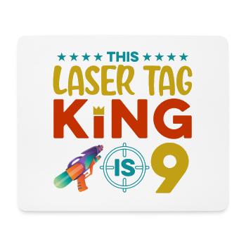 This Laser Tag King Is 9 Lasergame Lasertag Player - Mousepad (Querformat) - Weiß - Vorne