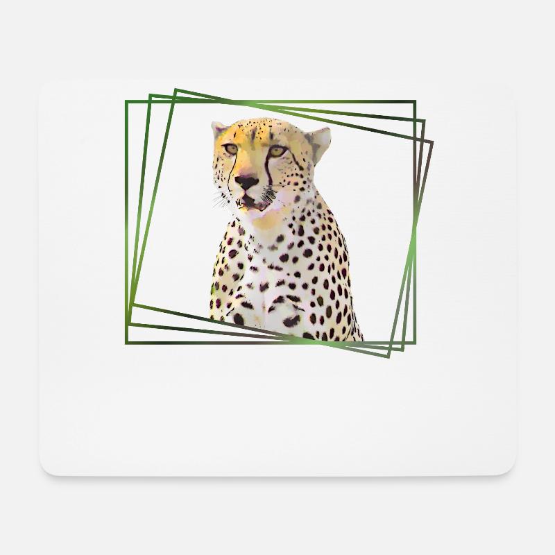 Gepard Zeichnung - Raubkatze - Katze - Afrika - Mousepad (Querformat) - Weiß