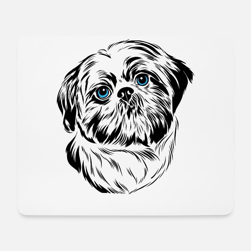 Shih Tzu Hund - Mousepad (Querformat) - Weiß