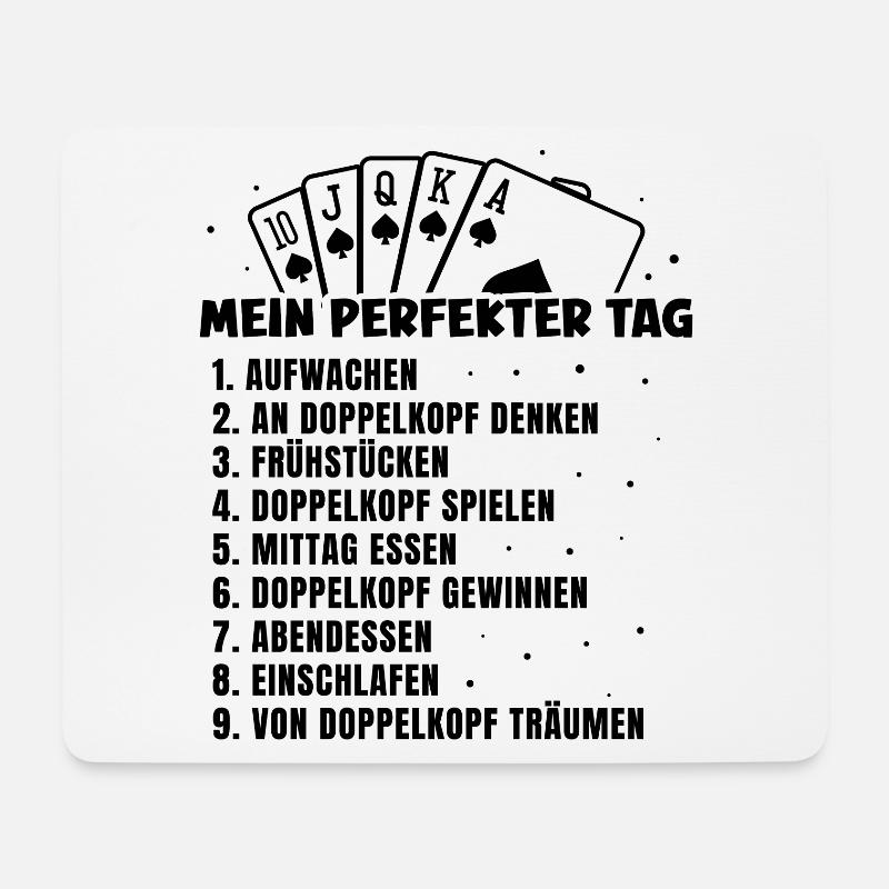 Mein Perfekter Tag Doppelkopf - Mousepad (Querformat) - Weiß