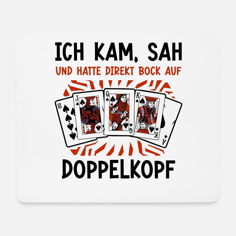 Ich kam sah und hatte bock auf Doppelkopf - Mousepad (Querformat) - Weiß