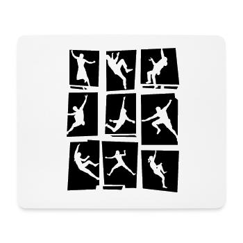 Retro Graphic Climbing Bouldering Rock Climber Mou - Mousepad (Querformat) - Weiß - Vorne