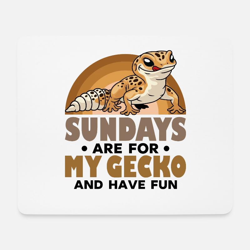 Sundays are for my Gecko and have fun - Mousepad (Querformat) - Weiß