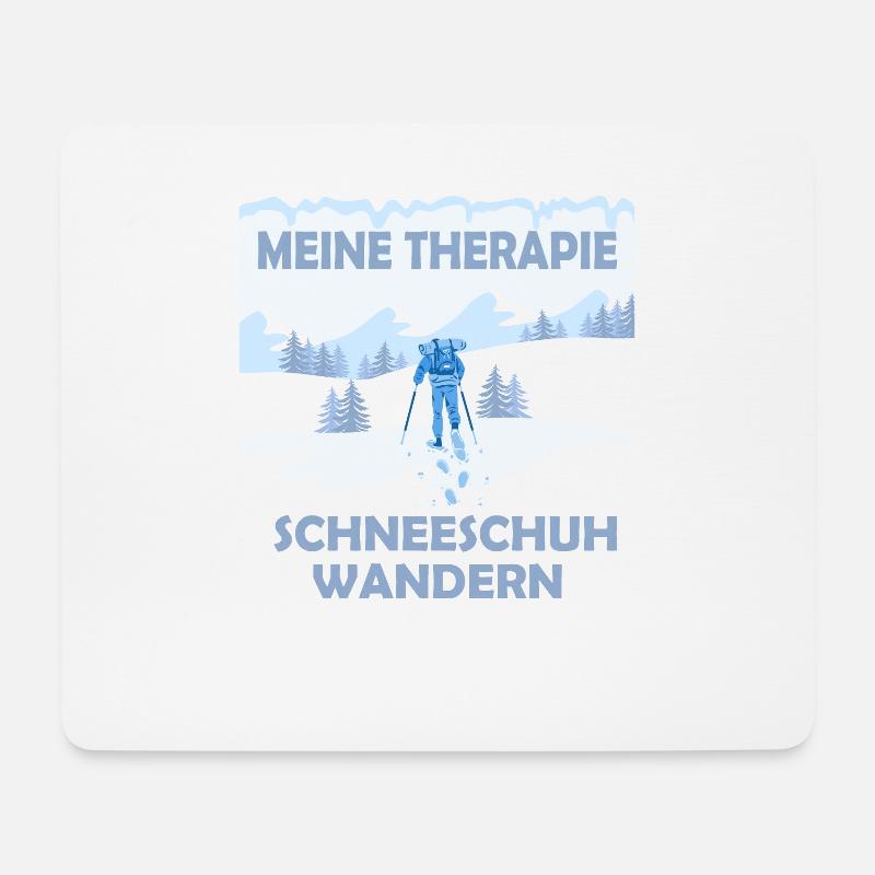 Schneeschuhwandern Schneeschuh wandern - Mousepad (Querformat) - Weiß