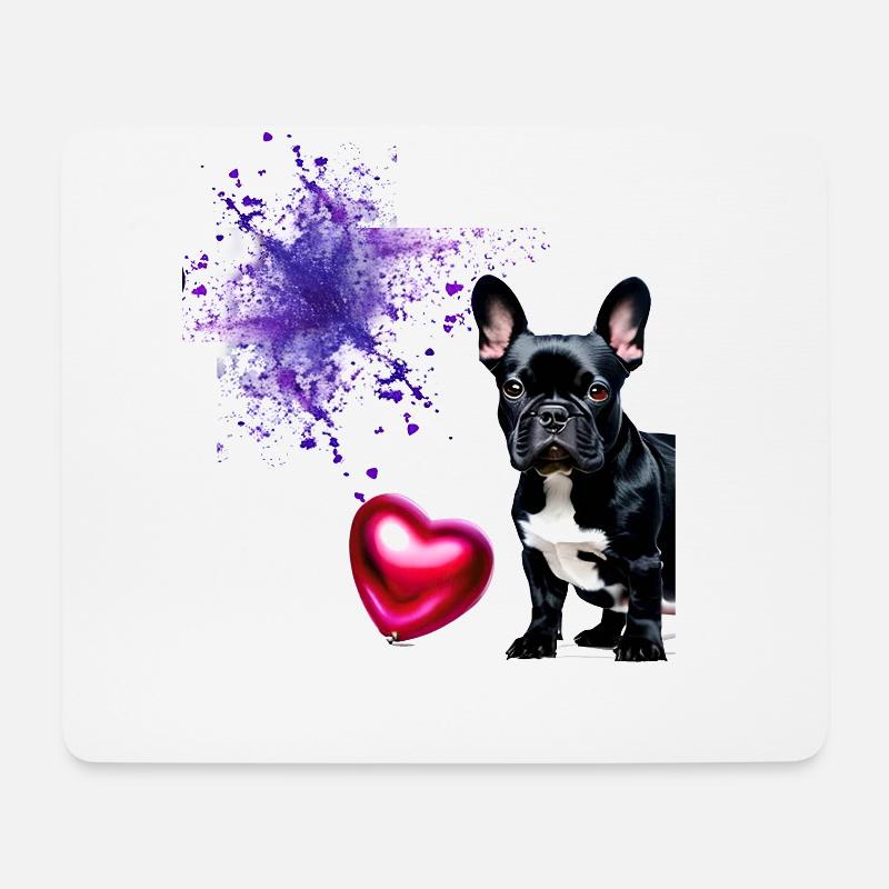 French Bulldog splash Art - Mousepad (Querformat) - Weiß