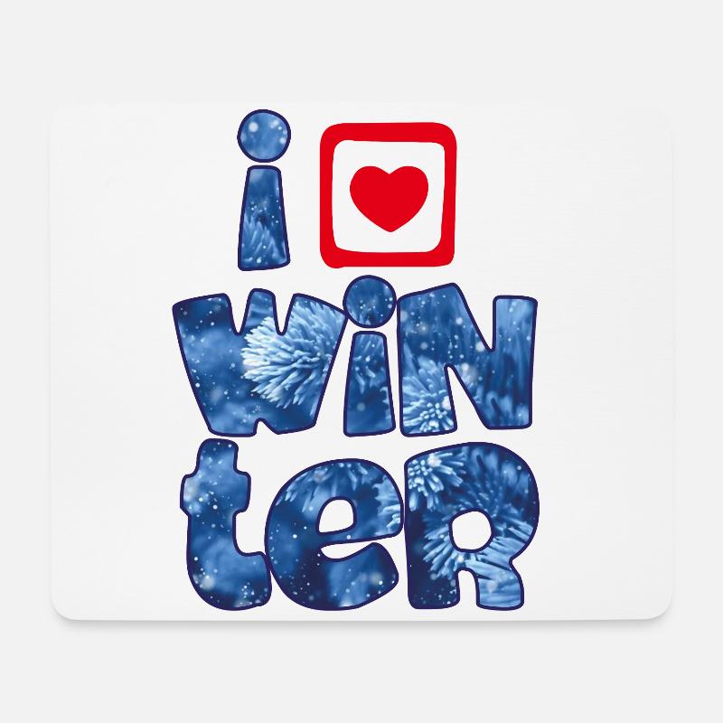 Wintermots mit Schneeflocken für Winterfans - Mousepad (Querformat) - Weiß