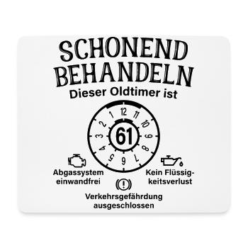 61. Geburtstag Schonend Behandeln Oldtimer Ist 61 - Mousepad (Querformat) - Weiß - Vorne