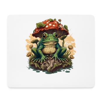 Frosch mit Pilzen Frösche Kröte Amphibie - Mousepad (Querformat) - Weiß - Vorne