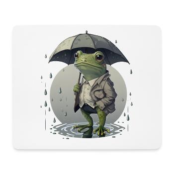 Frosch mit Regenschirm Frösche Kröte Amphibie - Mousepad (Querformat) - Weiß - Vorne