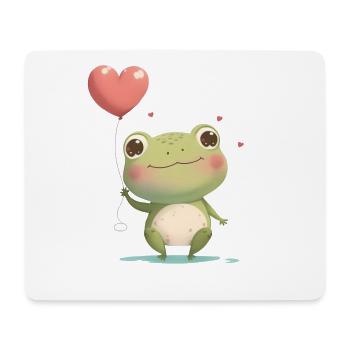 Frosch Frösche Kröte Liebe Valentienstag - Mousepad (Querformat) - Weiß - Vorne
