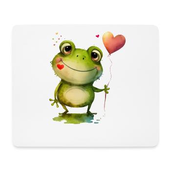 Frosch Frösche Kröte Liebe Valentienstag - Mousepad (Querformat) - Weiß - Vorne