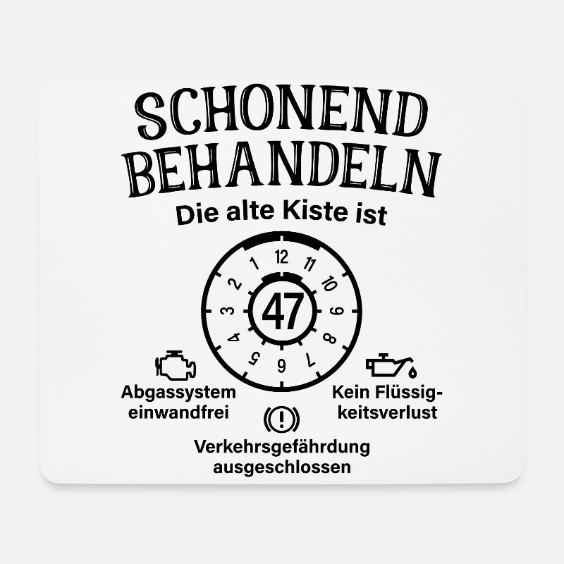 47. Geburtstag Schonend Behandeln Alte Kiste 47 - Mousepad (Querformat) - Weiß