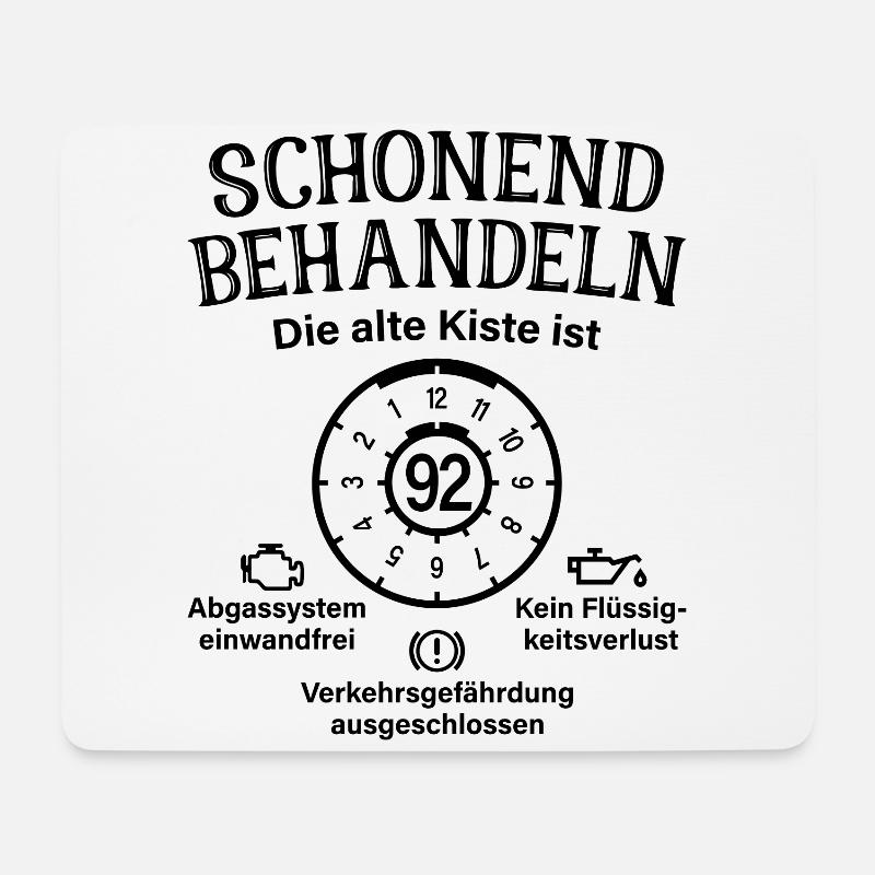 92. Geburtstag Schonend Behandeln Alte Kiste 92 - Mousepad (Querformat) - Weiß