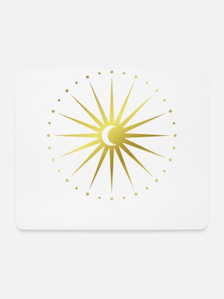 Sterne - Mond - Sternenbild - Stern - Grafik - Mousepad (Querformat) - Weiß