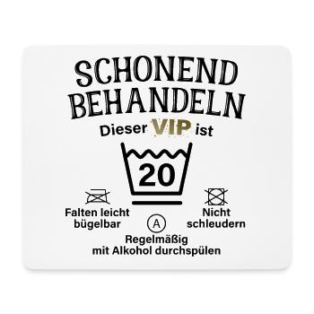 20. Geburtstag Schonend Behandeln 20 VIP ist 20 - Mousepad (Querformat) - Weiß - Vorne