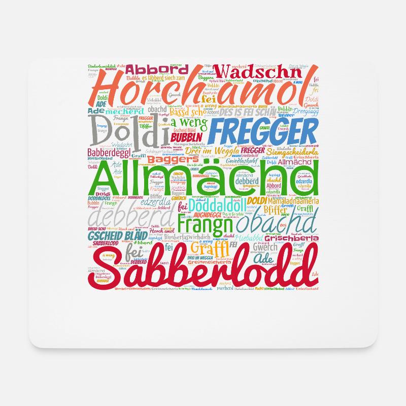 Fränkische Wörter - Mousepad (Querformat) - Weiß