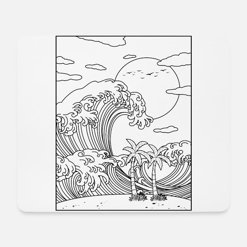 Coconut Girl Aesthetic Summer Beach - Mousepad (Querformat) - Weiß