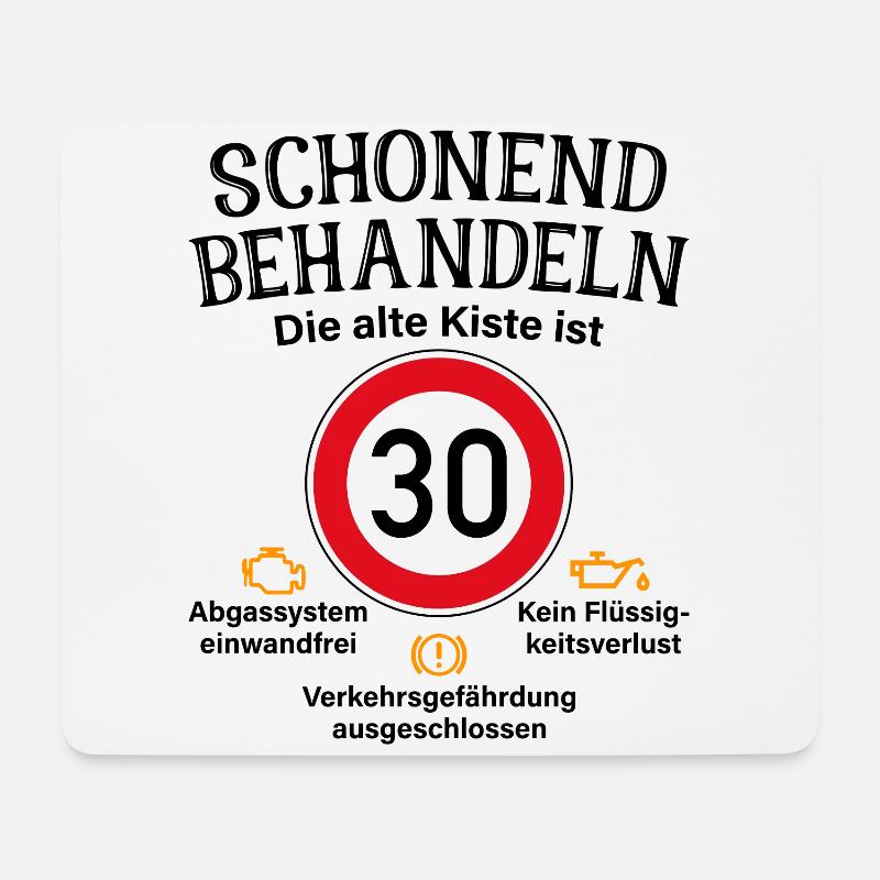 30. Geburtstag Schonend Behandeln Alte Kiste 30 - Mousepad (Querformat) - Weiß