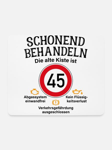 45. Geburtstag Schonend Behandeln Alte Kiste 45 - Mousepad (Querformat) - Weiß