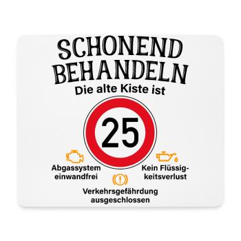 25. Geburtstag Schonend Behandeln Alte Kiste 25 - Mousepad (Querformat) - Weiß - Vorne