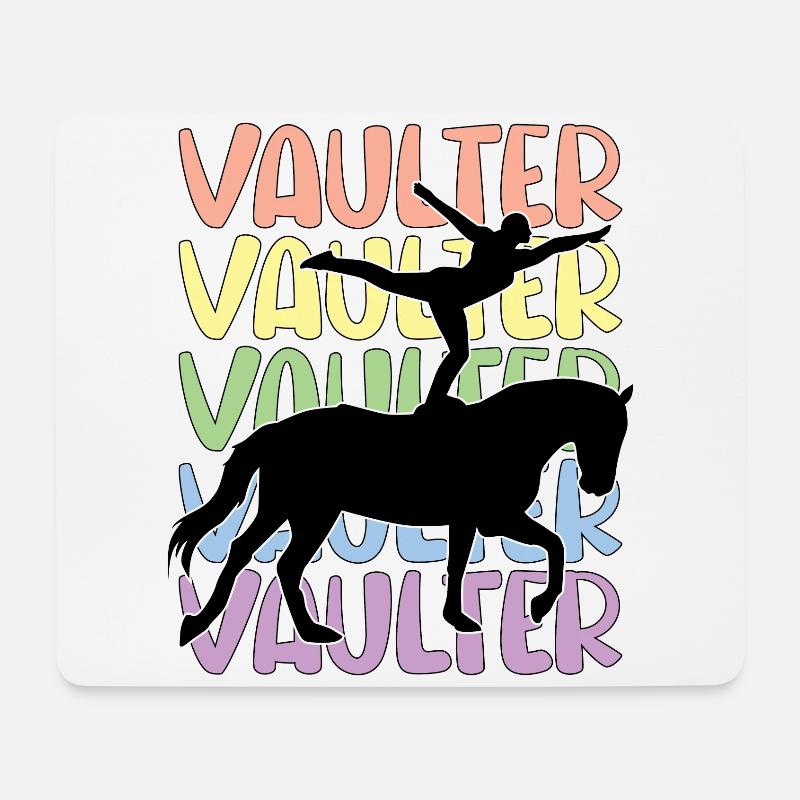 Lustiges Voltigieren auf dem Pferd - Mousepad (Querformat) - Weiß
