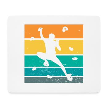 Retro Graphic Climbing Bouldering Rock Climber Mou - Mouse Pad (horizontal) - white - Front