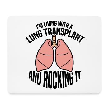 I'm Living With A Lung Transplant And Rocking It - Mousepad (Querformat) - Weiß - Vorne