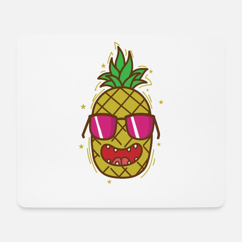 coole Ananas tropisch süße Frucht - Mousepad (Querformat) - Weiß