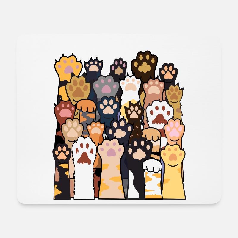 Cat Paws Cat Lover Designs with Cat - Mouse Pad (horizontal) - white
