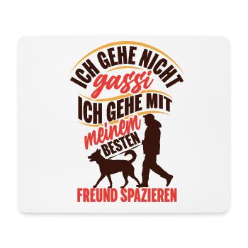 Ich gehe mit meinem besten Freund spazieren, Gassi - Mousepad (Querformat) - Weiß - Vorne