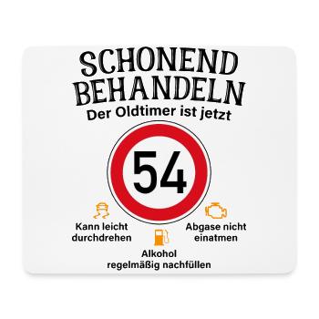 54. Geburtstag Schonend Behandeln Oldtimer Ist 54 - Mousepad (Querformat) - Weiß - Vorne