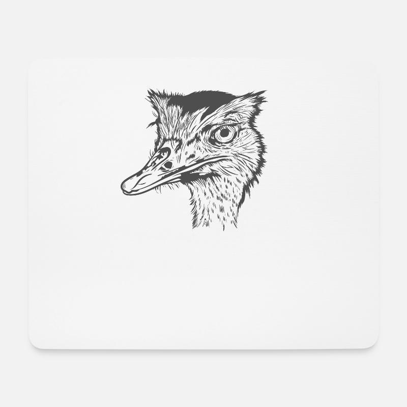 Straußenkopf Laufvogel Savanne - Mousepad (Querformat) - Weiß