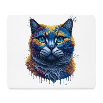 Splash Art Britischer Katzenausdruck - Mousepad (Querformat) - Weiß - Vorne