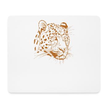 Tête de léopard Big Cat Afrique - Tapis de souris (format paysage) - blanc - Devant
