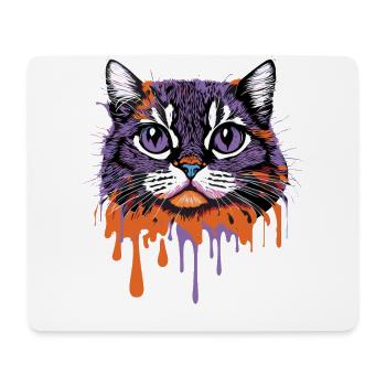 Crazy Splash Art Cat design - Tapis de souris (format paysage) - blanc - Devant