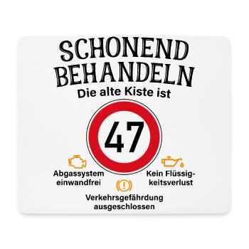 47. Geburtstag Schonend Behandeln 47 Alte Kiste 47 - Mousepad (Querformat) - Weiß - Vorne