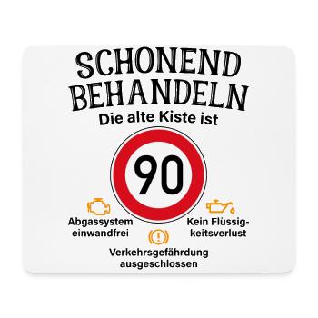 90. Geburtstag Schonend Behandeln 90 Alte Kiste 90 - Mousepad (Querformat) - Weiß - Vorne