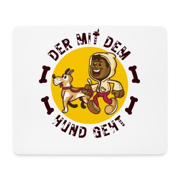 Der Mit Dem Hund Geht Hundehalter Geschenkidee - Mousepad (Querformat) - Weiß - Vorne
