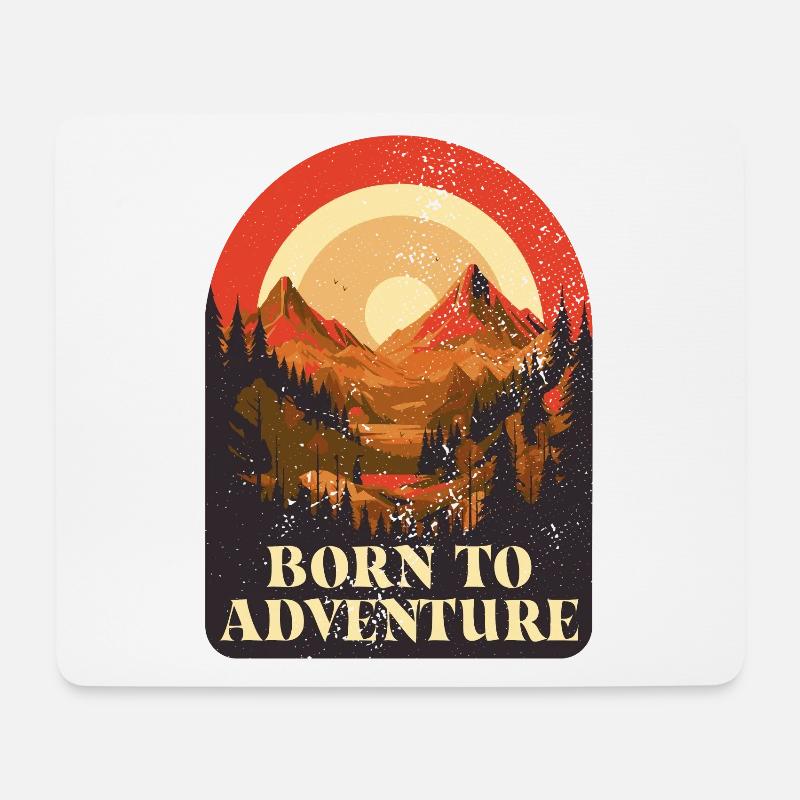 Born To Adventure Abenteuer Camp Natur Camper Team - Mousepad (Querformat) - Weiß