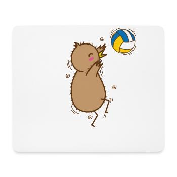 Volleyball Kiwi Bird and Fruit - Mouse Pad (horizontal) - white - Front