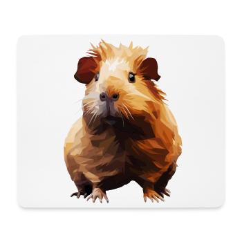 Cochon d’Inde dans le style polygonal - Tapis de souris (format paysage) - blanc - Devant