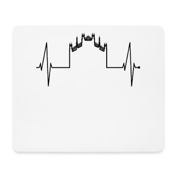 Milan Skyline Italy Heartbeat Fan Love Milano - Mouse Pad (horizontal) - white - Front