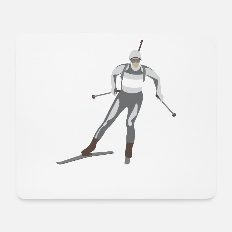 Ski Winter Skifahrer - Mousepad (Querformat) - Weiß