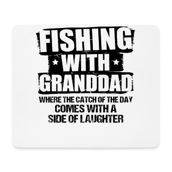 Angeln Großvater Großvater Fischer Enkel Lustig - Mousepad (Querformat) - Weiß - Vorne