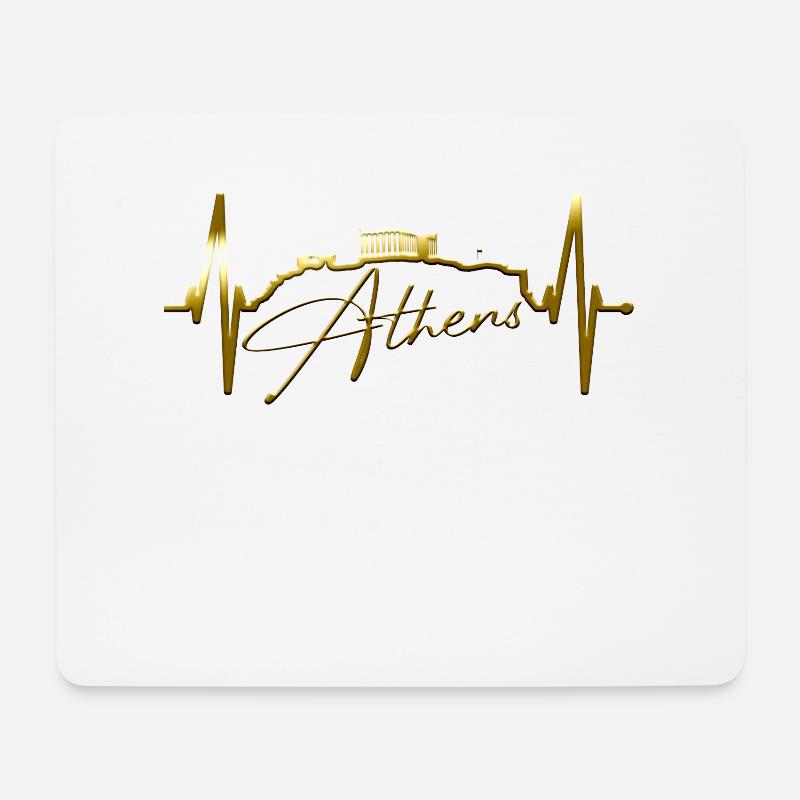 Athènes Skyline Heartbeat Grèce Acropole - Tapis de souris (format paysage) - blanc