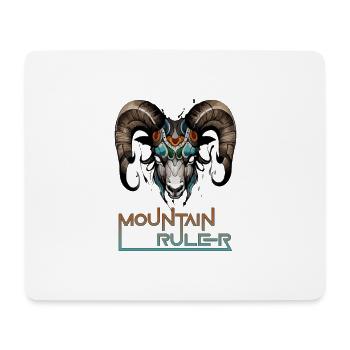Monarque des montagnes : Tête de bélier - Tapis de souris (format paysage) - blanc - Devant