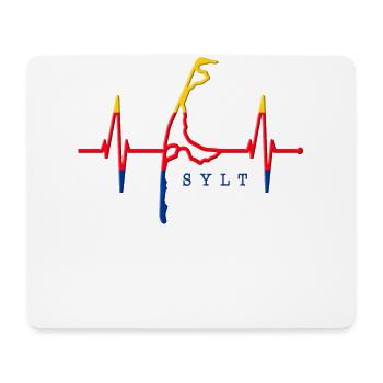 Sylt Skyline Nordsee Herzschlag Nordfriesen Sylter - Mousepad (Querformat) - Weiß - Vorne